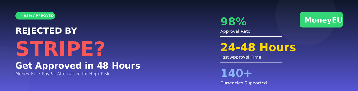 How to Get Approved for High-Risk Merchant Accounts in 2025: Stripe/PayPal Alternatives With 98% Approval